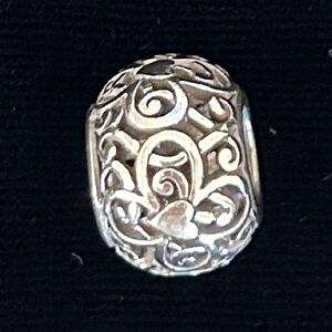 Brighton Silver Heart Scroll Bead